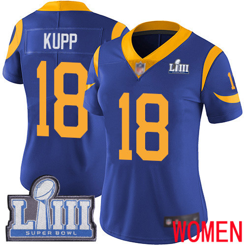 Los Angeles Rams Limited Royal Blue Women Cooper Kupp Alternate Jersey NFL Football #18 Super Bowl LIII Bound Vapor Untouchable->los angeles rams->NFL Jersey